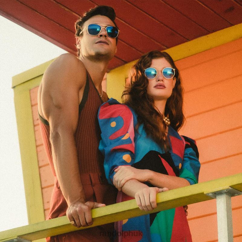 Aviator 1 23k Gold & Cobalt0J2LX11 Randolph Polarized Glass Lens