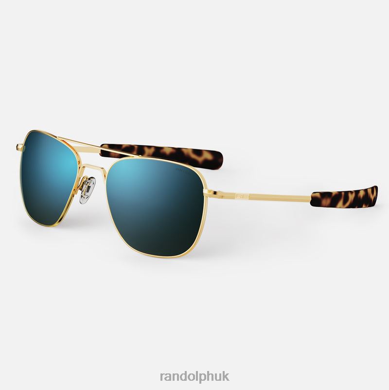 Aviator 1 23k Gold & Cobalt0J2LX11 Randolph Polarized Glass Lens