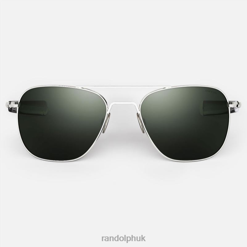 Aviator 1 23k White Gold & AGX0J2LX5 Randolph Polarized Glass Lens