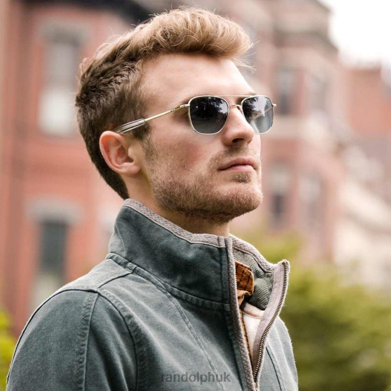 Aviator 1 23k White Gold & AGX0J2LX5 Randolph Polarized Glass Lens