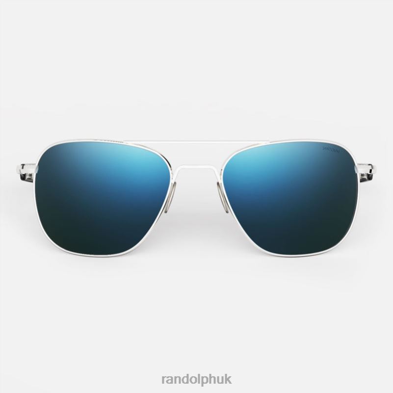 Aviator 1 23k White Gold & Cobalt0J2LX3 Randolph Polarized Glass Lens