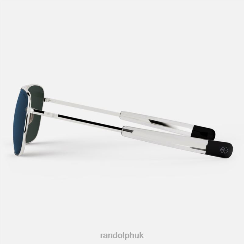 Aviator 1 23k White Gold & Cobalt0J2LX3 Randolph Polarized Glass Lens