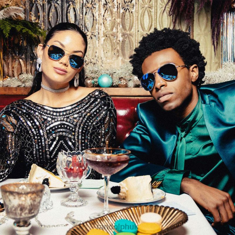 Aviator 1 23k White Gold & Cobalt0J2LX3 Randolph Polarized Glass Lens