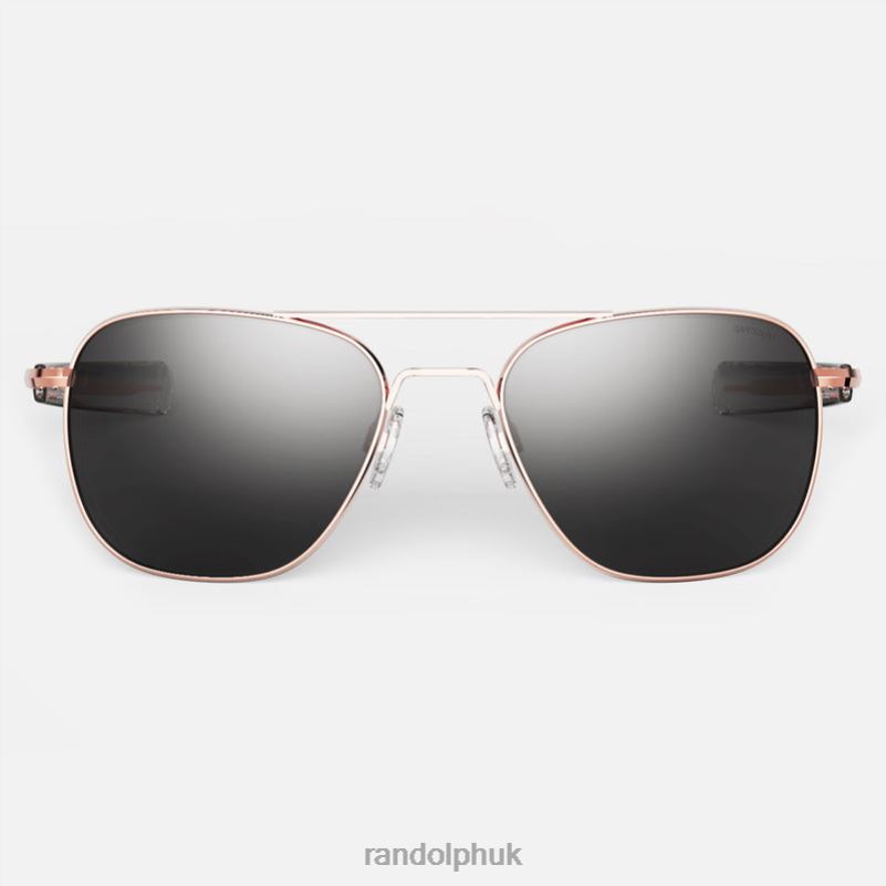 Aviator 2 22k Rose Gold & American Gray0J2LX17 Randolph Polarized Glass Lens