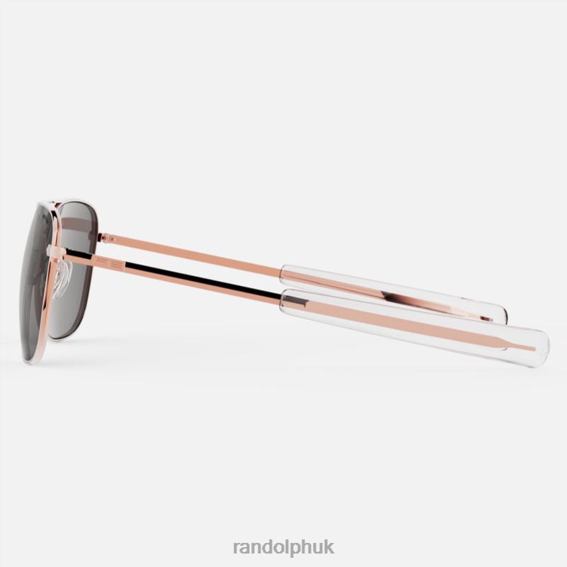 Aviator 2 22k Rose Gold & American Gray0J2LX17 Randolph Polarized Glass Lens