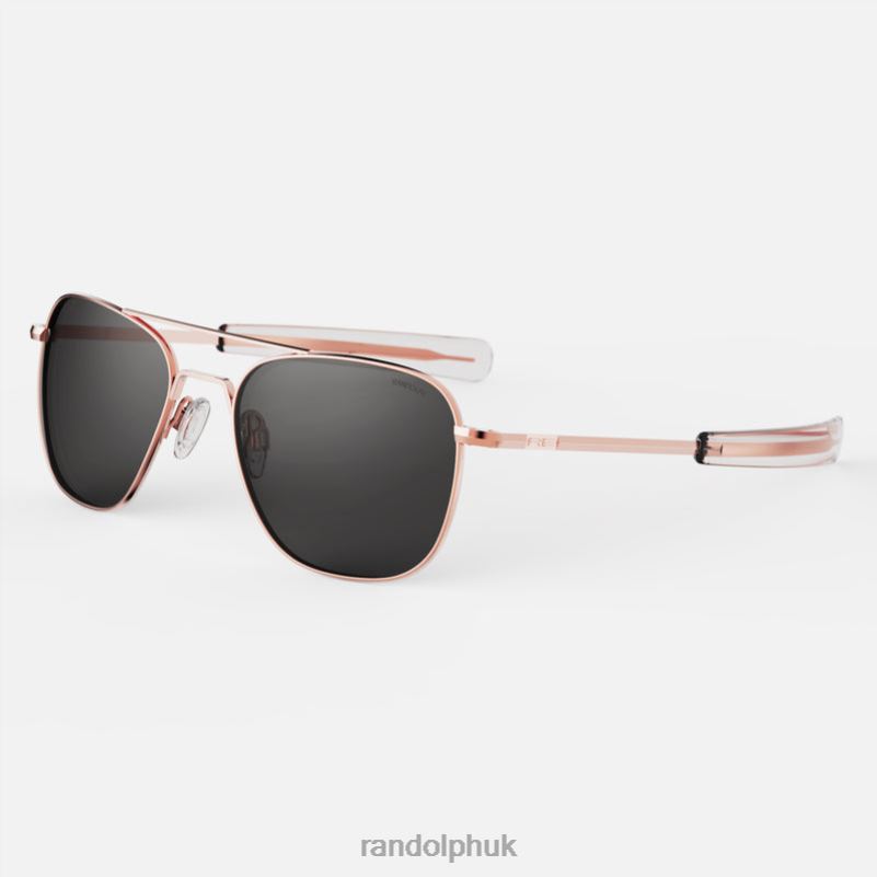 Aviator 2 22k Rose Gold & American Gray0J2LX17 Randolph Polarized Glass Lens