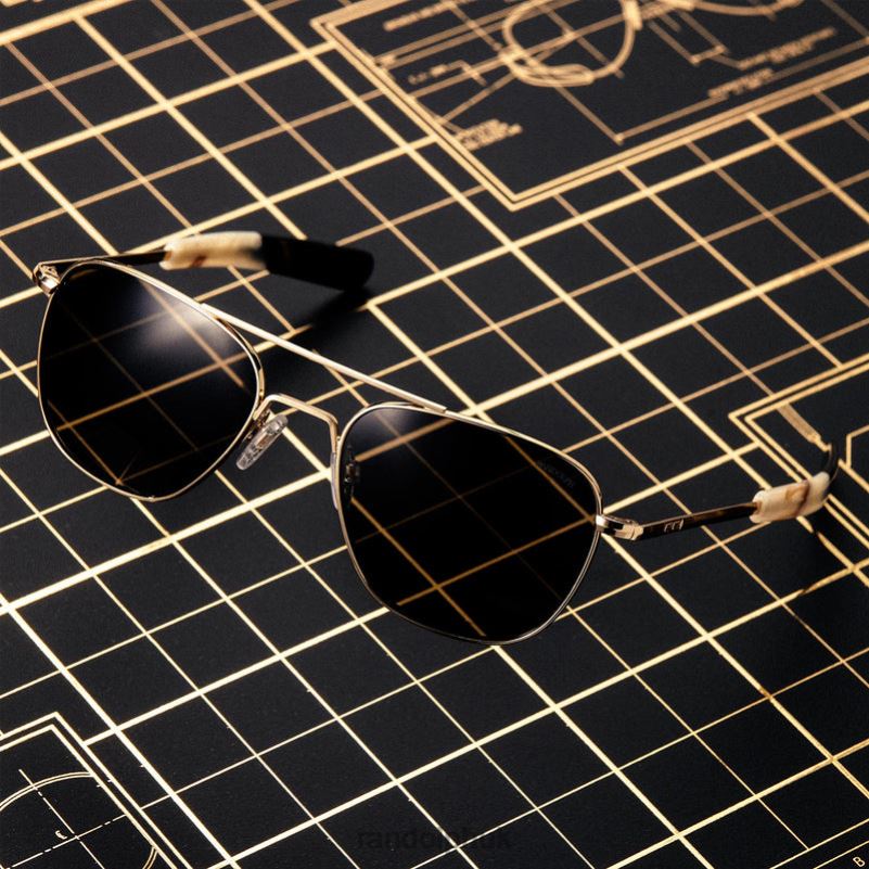 Aviator 3 23k Gold & American Gray0J2LX66 Randolph Polarized Glass Lens