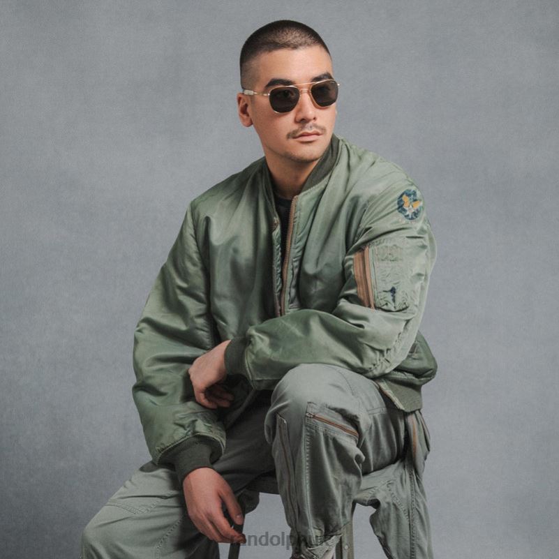 Aviator 3 23k Gold & American Gray0J2LX66 Randolph Polarized Glass Lens