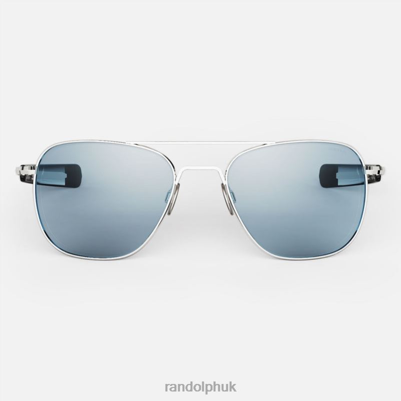 Aviator 3 23k White Gold & Blue Hydro0J2LX34 Randolph Non-Polarized Glass Lens