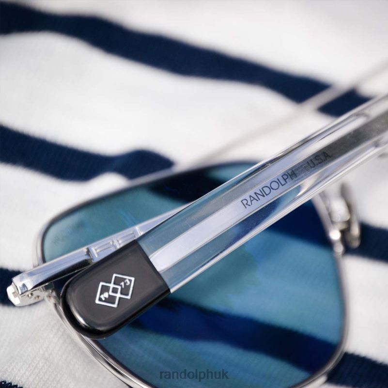 Aviator 3 23k White Gold & Blue Hydro0J2LX34 Randolph Non-Polarized Glass Lens