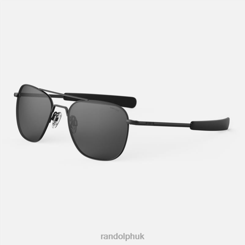 Aviator 4 Matte Black0J2LX85 Randolph Polarized American Gray Lens