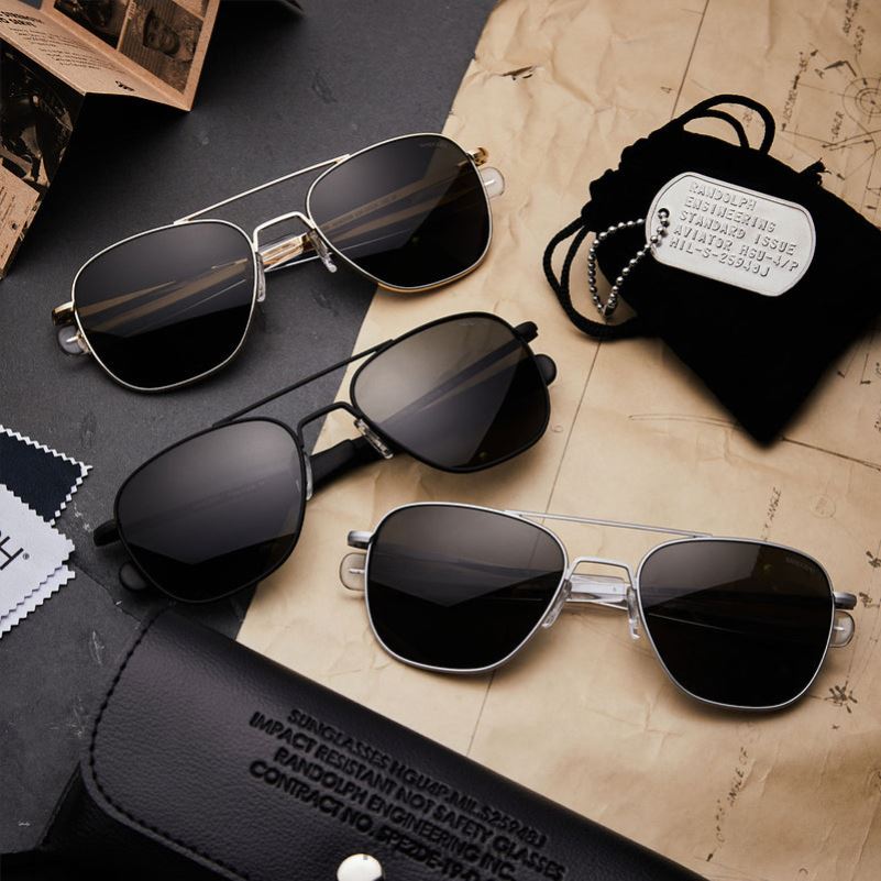 Aviator 4 Matte Chrome0J2LX84 Randolph Polarized American Gray Lens