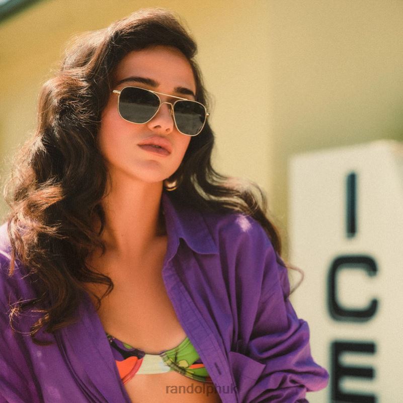 Aviator 5 23k Gold & AGX0J2LX88 Randolph Polarized Glass Lens