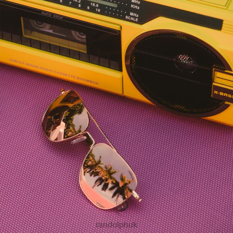 Aviator 6 22k Rose Gold & Rose Gold0J2LX103 Randolph Polarized Mirror Nylon Lens