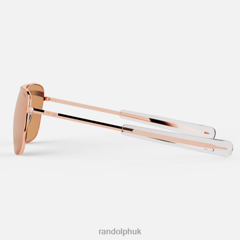 Aviator 6 22k Rose Gold & Rose Gold0J2LX103 Randolph Polarized Mirror Nylon Lens