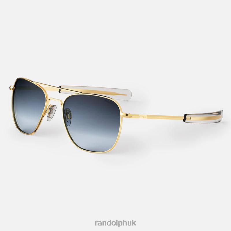 Aviator 6 23k Gold & Slate0J2LX101 Randolph Non-Polarized Gradient Nylon Lens