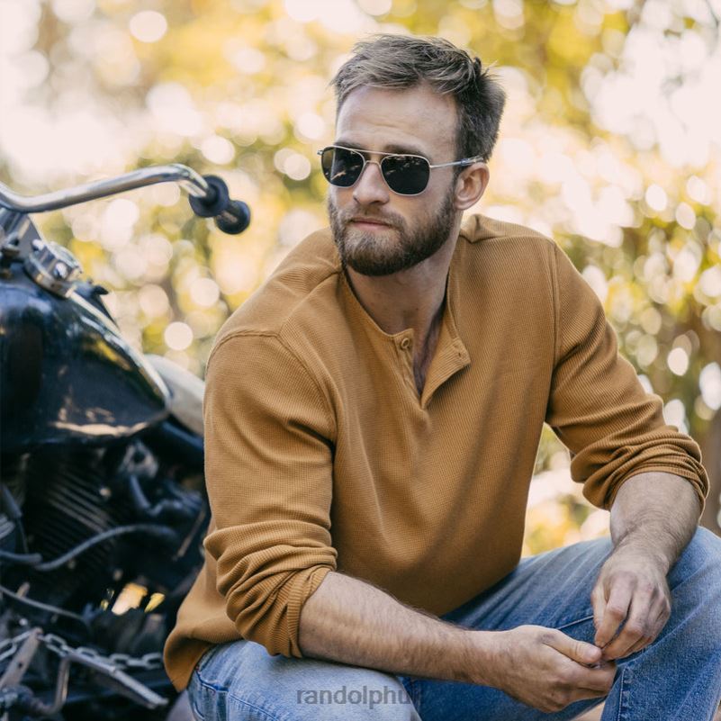 Aviator 6 Matte Chrome & American Gray0J2LX110 Randolph Polarized Glass Lens