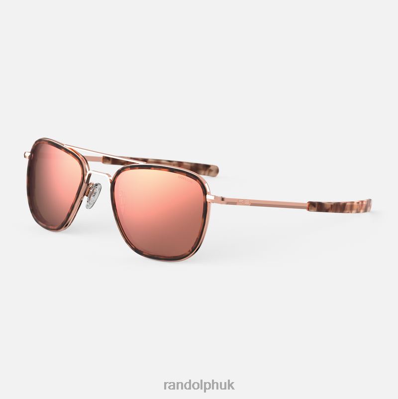 Aviator Fusion 22k Rose Gold & Rose Tortoise Inlay & Rose Gold0J2LX14 Randolph Polarized Nylon Lens