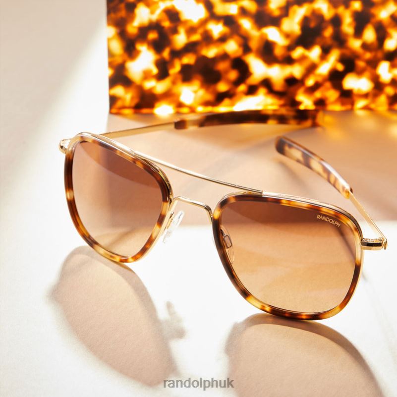 Aviator Fusion 22k Rose Gold & Rose Tortoise Inlay & Rose Gold0J2LX14 Randolph Polarized Nylon Lens