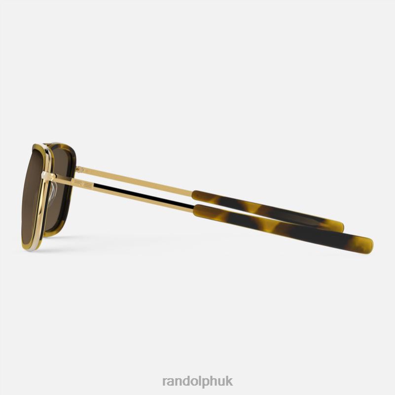 Aviator Fusion 23k Gold & Dark Caramel Tortoise Inlay & Cape Sand0J2LX13 Randolph Polarized Gradient Nylon Lens