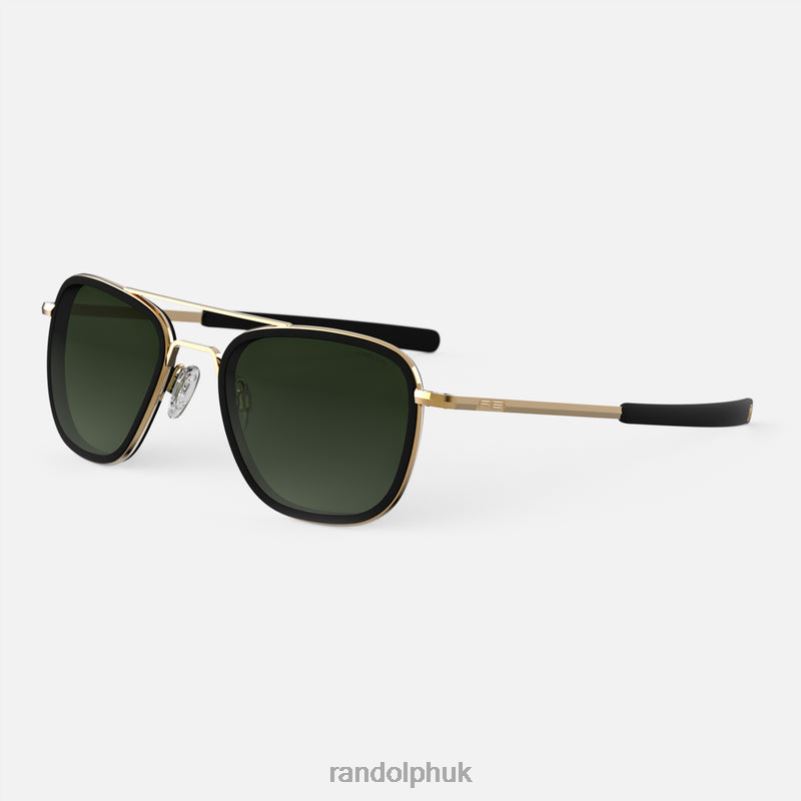 Aviator Fusion 23k Gold & Matte Onyx Inlay & Evergreen0J2LX12 Randolph Polarized Gradient Nylon Lens