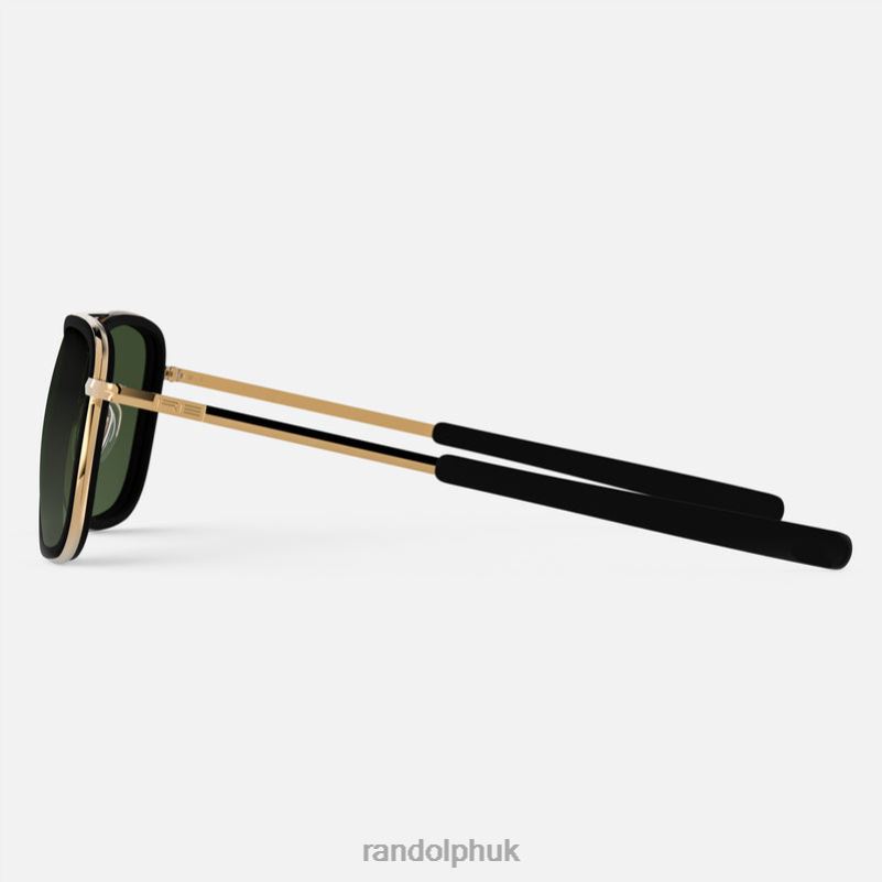 Aviator Fusion 23k Gold & Matte Onyx Inlay & Evergreen0J2LX12 Randolph Polarized Gradient Nylon Lens