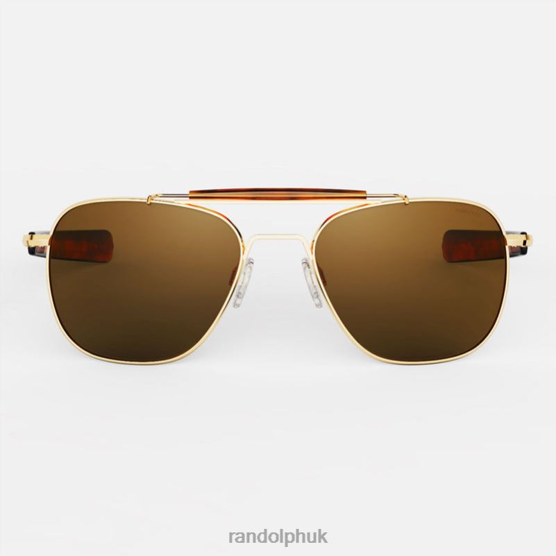 Aviator Ii 23k Gold & American Tan0J2LX21 Randolph Polarized Glass Lens