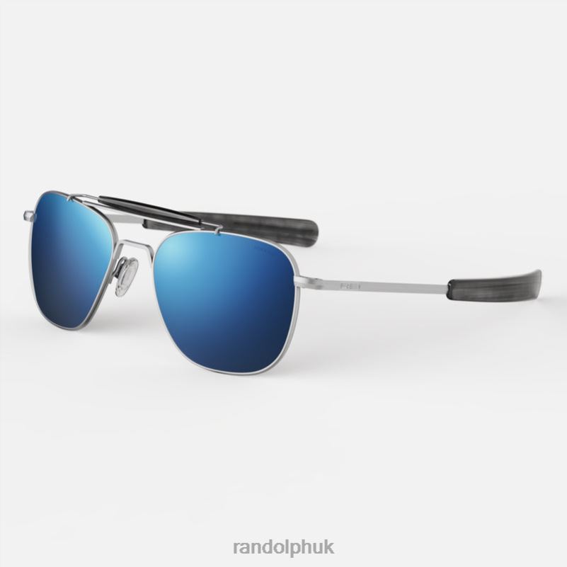 Aviator Ii Matte Chrome & Atlantic Blue0J2LX130 Randolph Non-Polarized Nylon Lens