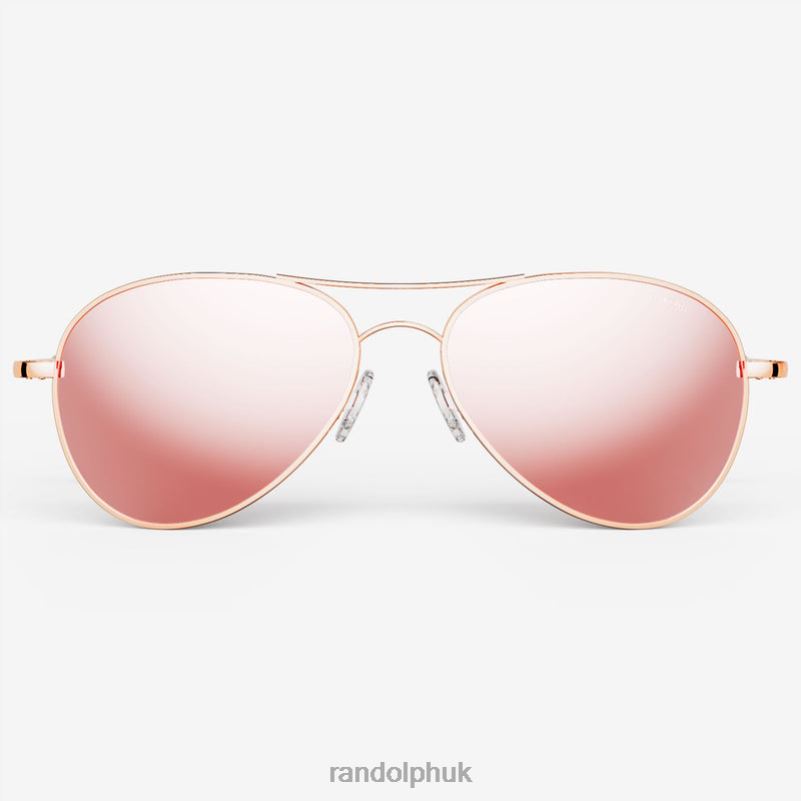 Amelia 22k Rose Gold & Rose Gold0J2LX133 Randolph Polarized Mirror Nylon Lens