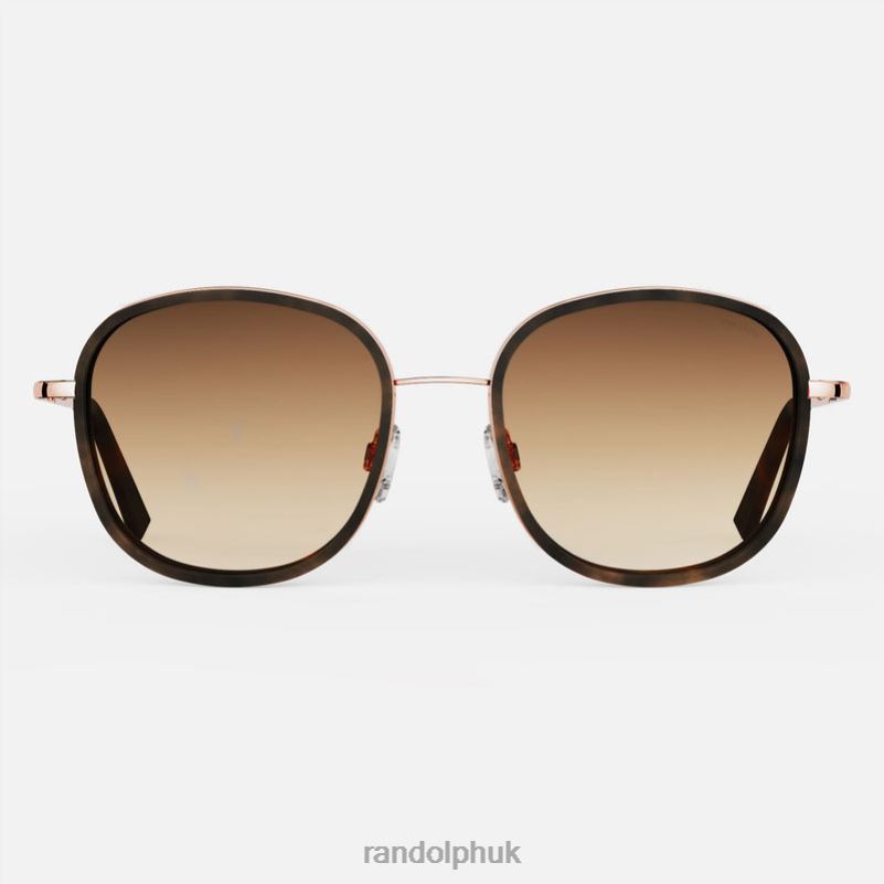 Elinor Fusion 22k Rose Gold & Dark Chocolate Tortoise Inlay & Cape Sand0J2LX107 Randolph Non-Polarized Gradient Nylon Lens