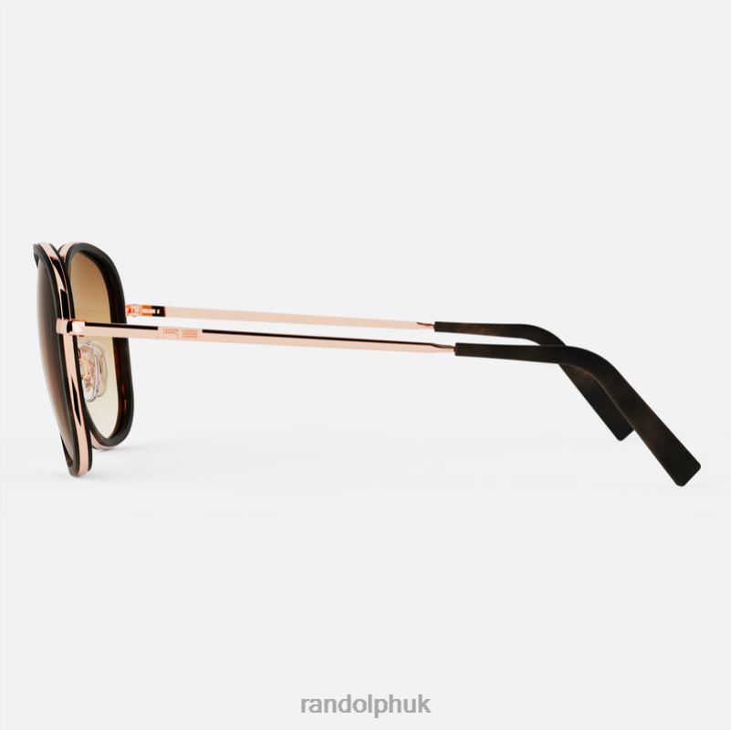 Elinor Fusion 22k Rose Gold & Dark Chocolate Tortoise Inlay & Cape Sand0J2LX107 Randolph Non-Polarized Gradient Nylon Lens