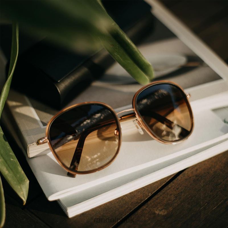 Elinor Fusion 22k Rose Gold & Dark Chocolate Tortoise Inlay & Cape Sand0J2LX107 Randolph Non-Polarized Gradient Nylon Lens