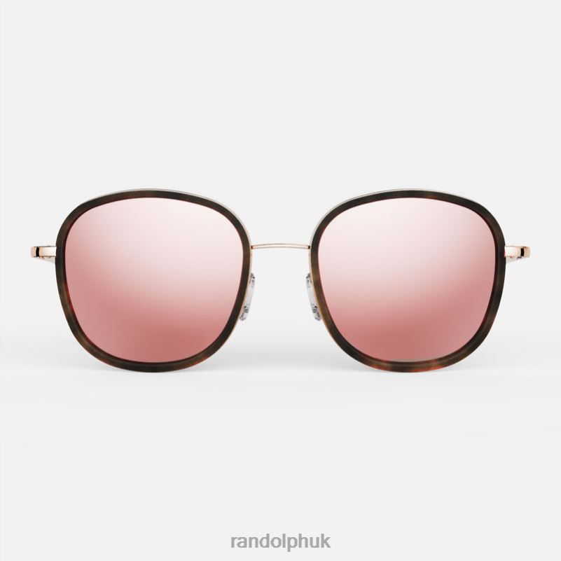 Elinor Fusion 22k Rose Gold & Dark Chocolate Tortoise Inlay & Rose Gold0J2LX32 Randolph Polarized Nylon Lens