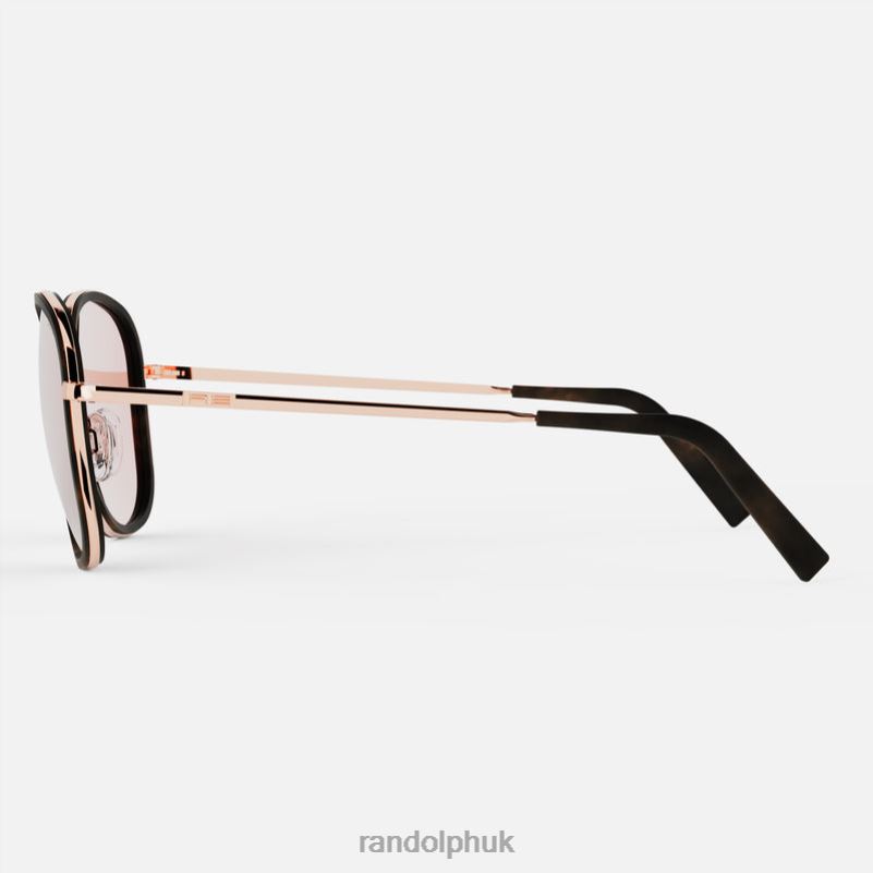 Elinor Fusion 22k Rose Gold & Dark Chocolate Tortoise Inlay & Rose Gold0J2LX32 Randolph Polarized Nylon Lens