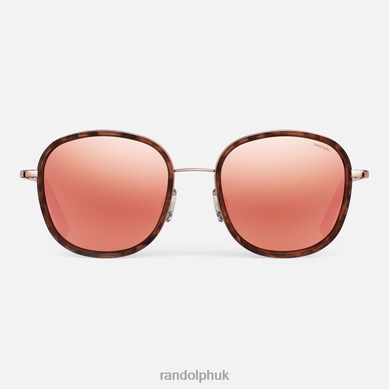 Elinor Fusion 22k Rose Gold & Rose Tortoise Inlay & Rose Gold0J2LX31 Randolph Polarized Nylon Lens