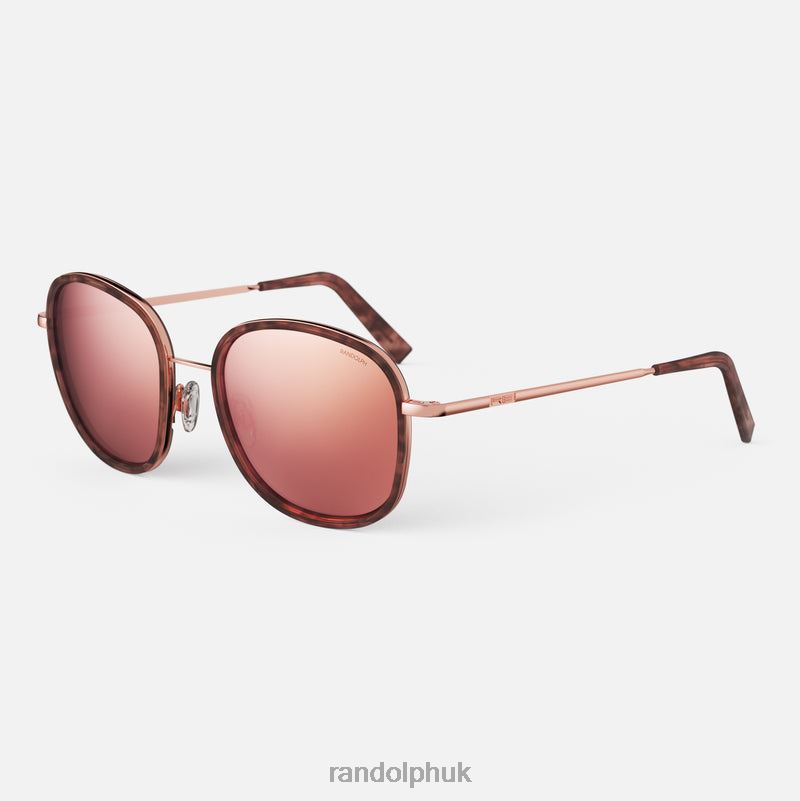 Elinor Fusion 22k Rose Gold & Rose Tortoise Inlay & Rose Gold0J2LX31 Randolph Polarized Nylon Lens