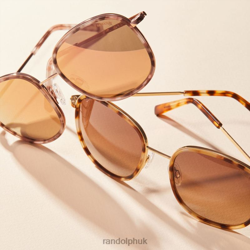 Elinor Fusion 22k Rose Gold & Rose Tortoise Inlay & Rose Gold0J2LX31 Randolph Polarized Nylon Lens
