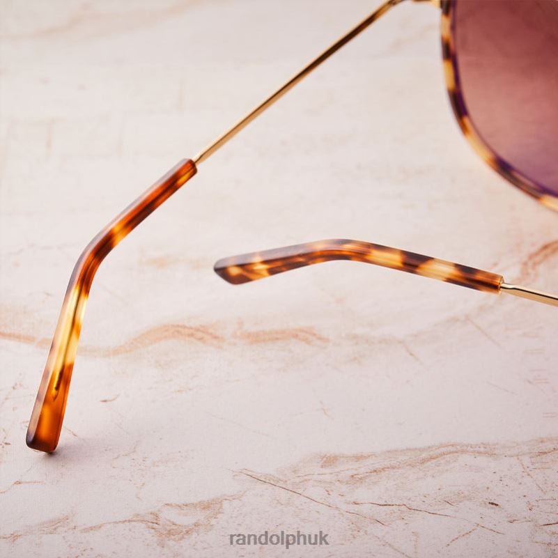 Elinor Fusion 22k Rose Gold & Rose Tortoise Inlay & Rose Gold0J2LX31 Randolph Polarized Nylon Lens