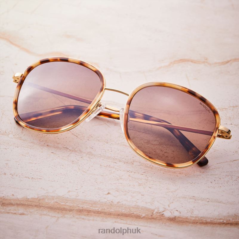 Elinor Fusion 22k Rose Gold & Rose Tortoise Inlay & Rose Gold0J2LX31 Randolph Polarized Nylon Lens