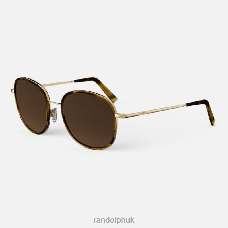 Elinor Fusion 23k Gold & Dark Caramel Tortoise & Cape Sand0J2LX30 Randolph Polarized Gradient Nylon Lens