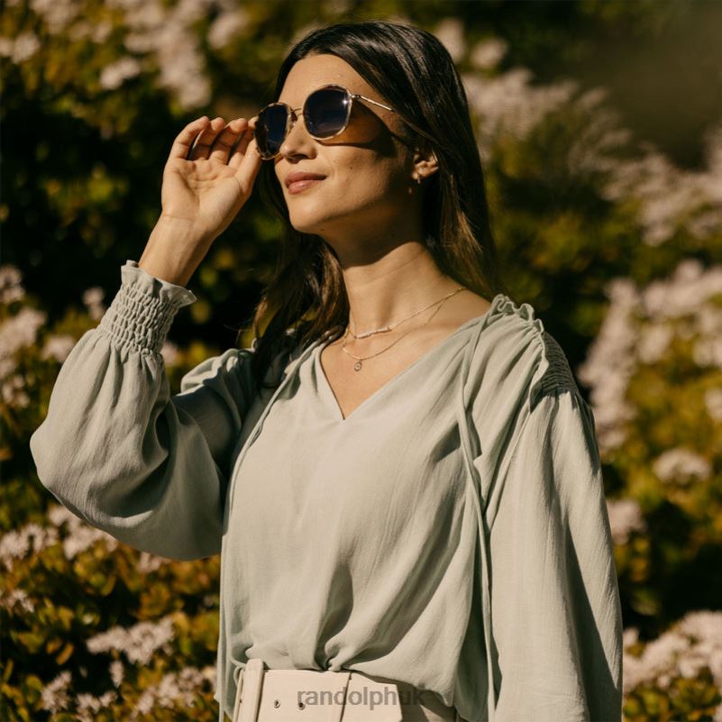 Elinor Fusion 23k Gold & Dark Caramel Tortoise & Cape Sand0J2LX30 Randolph Polarized Gradient Nylon Lens