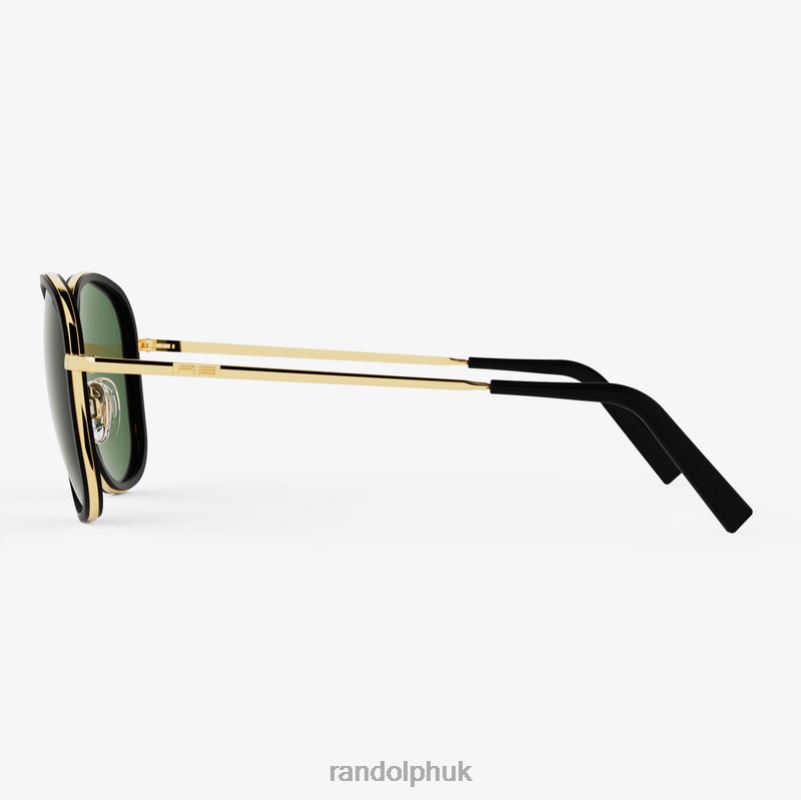 Elinor Fusion 23k Gold & Matte Onyx Inlay & AGX0J2LX42 Randolph Polarized Nylon Lens