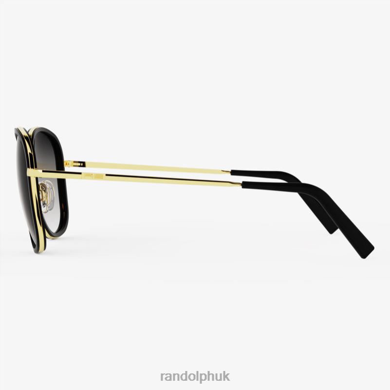 Elinor Fusion 23k Gold & Matte Onyx Inlay & Coastal Gray0J2LX108 Randolph Non-Polarized Nylon Lens