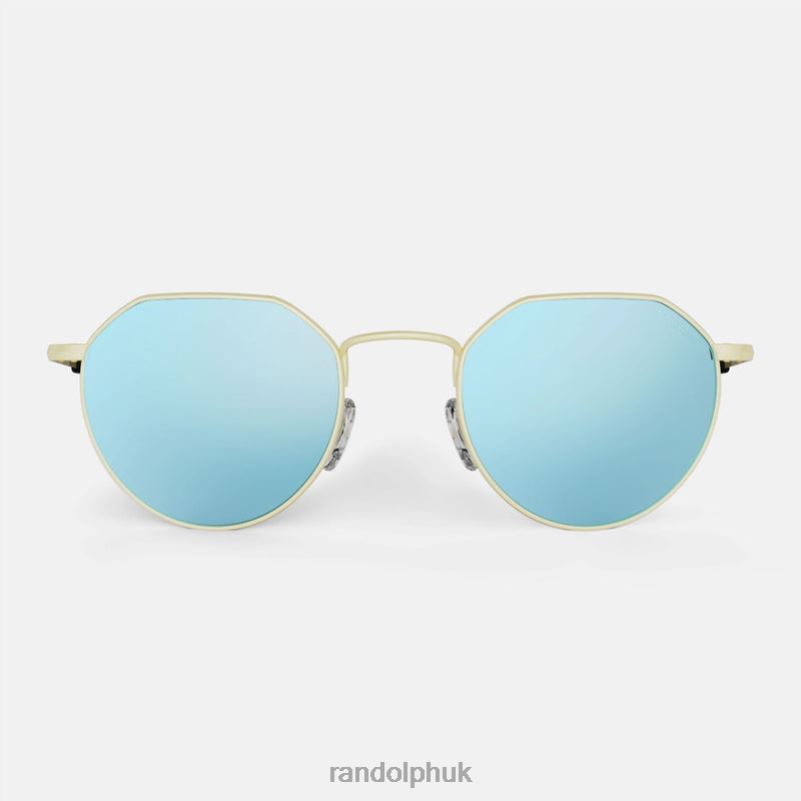 Hamilton 22k Champagne Gold & Mystic Blue0J2LX57 Randolph Polarized Mirror Nylon Lens