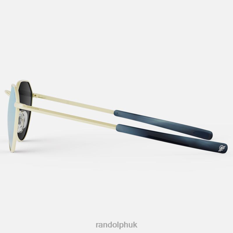 Hamilton 22k Champagne Gold & Mystic Blue0J2LX57 Randolph Polarized Mirror Nylon Lens